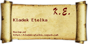 Kladek Etelka névjegykártya